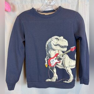 Guitar Playing T-Rex Graphic Crewneck Sweatshirt- Size 8